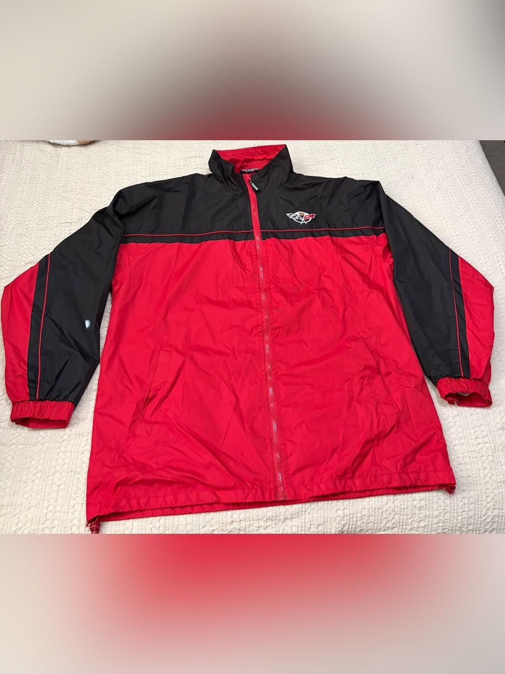 Men's Corvette Red and Black Windbreaker Jacket